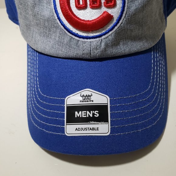 Chicago Cubs Hat Cap Strap Back Blue Gray MLB Cooperstown Fan Favorite Mens NWT - Picture 3 of 12